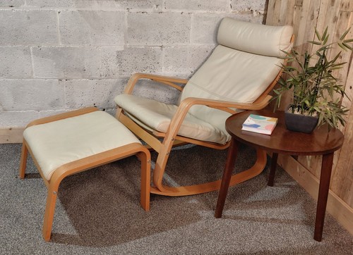 Ikea leather poang rocker with - ikea,