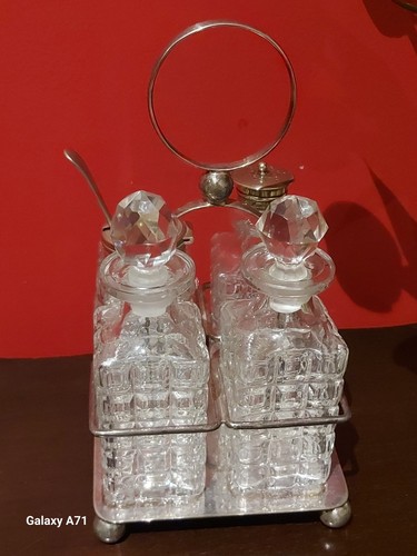 Silver plated cruet set - plated, large
