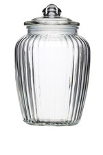 KitchenCraft Large Glass Storage Jar, 2.2L Multi-Purpose Fluted Glass Sweet Jar