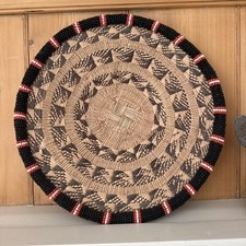 African basket with beaded - african,