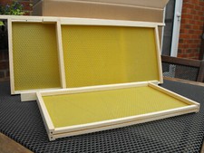DN1 National/WBC Frames with Wired Beeswax Foundation. Assembled. Qty 10