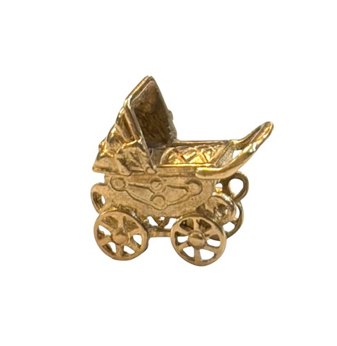 9ct vintage pram - , charm,