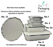 Aluminium Foil Food Containers with Lids Takeaway Home Catering Disposable Bake
