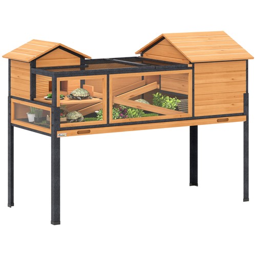 Pawhut wooden tortoise house - tortoise,