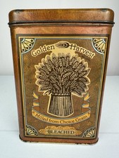Flour Tin Golden Harvest  Bleached dated 1977, 1978 Cheinco Housewares Vintage