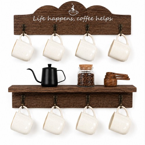 2pcs wall mounted coffee - mounted, mug