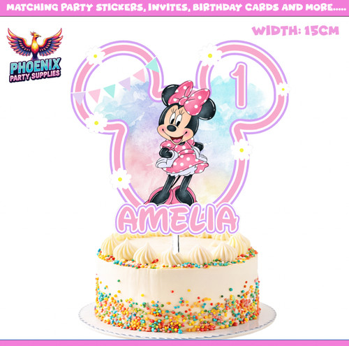 Personalised minnie cake - minnie,