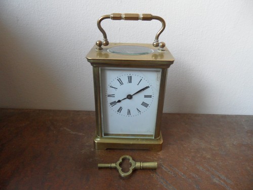Antique brass carriage clock - brass,