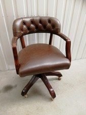 Laura Ashley ‘Franklin’ Balmoral Brown Leather Captains Office Chair 