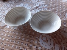 Sophie Conran For Portmeirion x 2 White Cereal / Dessert 18cm Bowls New