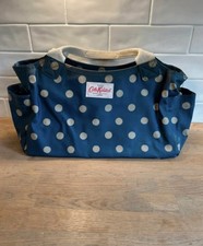 Cath Kidston Blue Spotted Polka Dot OilclothBag Tote Medium 38x22cm