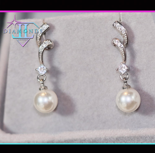 Pearl earrings silver - earrings,