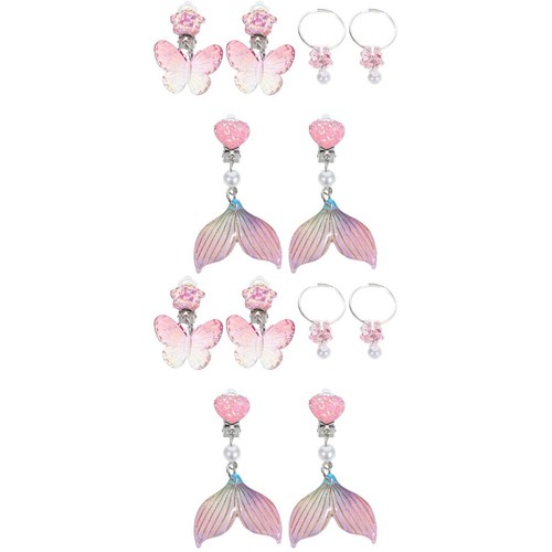 Children clip earrings pink - on,