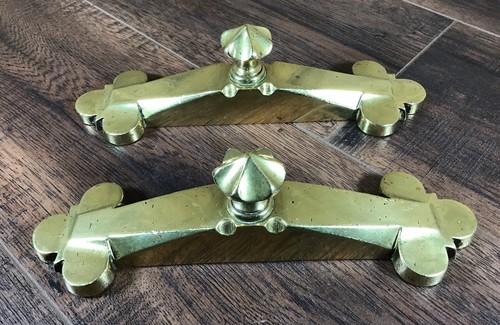 Antique pair brass map - pair,