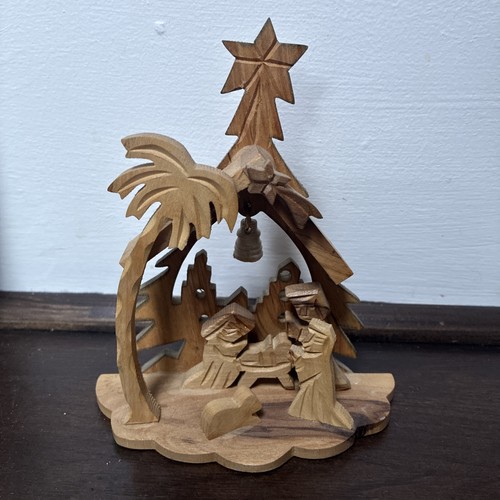 Olive wood nativity set - olive,
