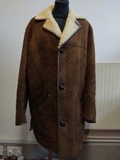 Vintage Nurseys Sheepskin Coat Men’s UK 42 Made in England Real Shearling 