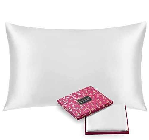 White silk pillowcase - white,