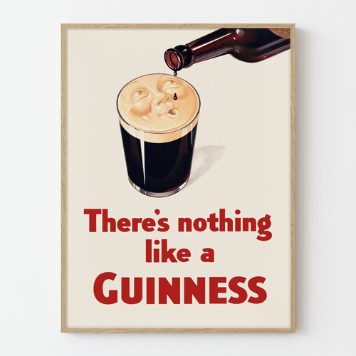 Vintage guinness poster theres - vintage,