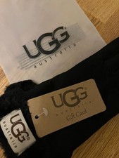 UGG Australia Black Fur Gloves Women's One Size New with Tags.