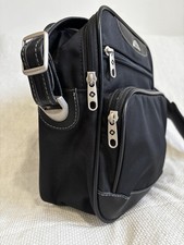 Samsonite Black Travel Bag: Shoulder Strap: Four Zip Up Compartments: Vintage 