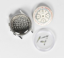 Vintage Clebar Valjoux 72 Complete Clean Case Repainted Dial Hands AS IS