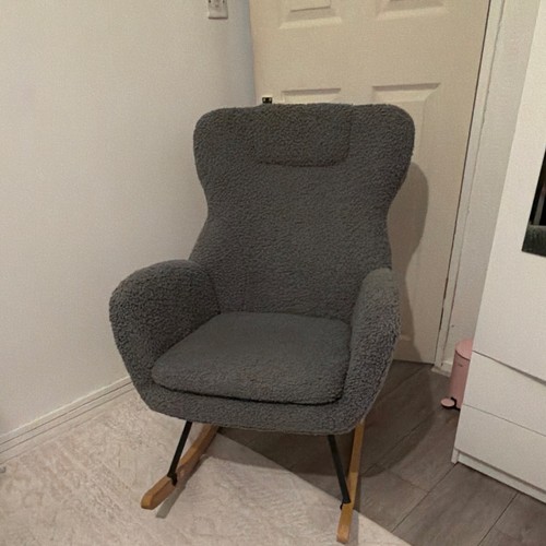 Grey upholstered rocking - upholstered,