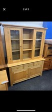 Solid Oak Wall Unit/Display Cabinet