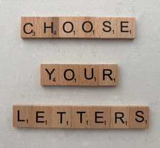 Pick your own individual Scrabble-style wooden tiles