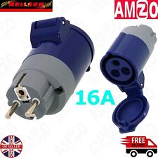 16A 2 Pin Style Schuko Plug To Industrial Socket Adaptor - Socket Converter