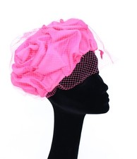 Edward Mann 1960s Vintage Net Hat - Toque / Pill Box - Pink - M / L