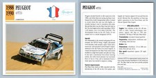 Peugeot - 405T16 - 1988-90 Competition - Classic Cars Collectors Club Card