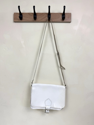 Vintage white leather saddle - white,