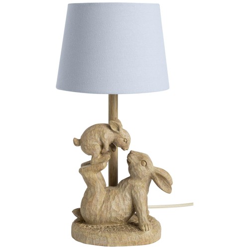 Bunny table lamp blue shade - table,