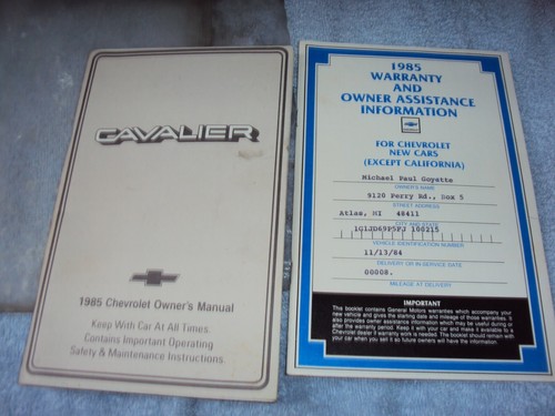 1985 chevrolet cavalier owners - 1985,