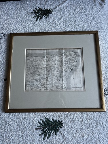 Framed vintage style map - framed,