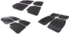 XA Universal Non-slip Rubber/ Carpet /Deep Waterproof Floor Car Mats, Black 4pc