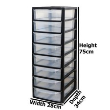 A4 Plastic Storage Drawers Draw Tower Unit Office Desktop Tabletop Home School