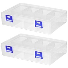  2 Pcs Bead Organizer Box Grids Organizers Large Storage Boxes with Lids