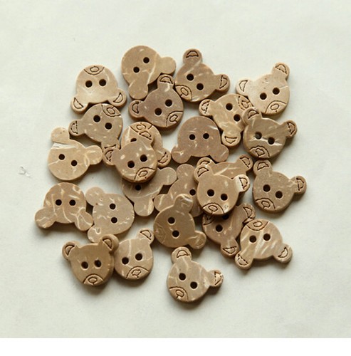 Shell buttons teddy - buttons, bear