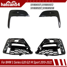 Front Bumper Fog Light Grille W/ Trim For BMW 3 Series G20 G21 M Sport 2019-2022