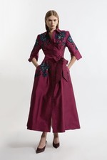 Karen Millen Shirt Maxi Dress UK8 in Red RRP £289