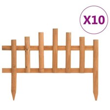 10 Garden Fence Panels Lawn Edging Wooden Plant Border Garden Fences Picket