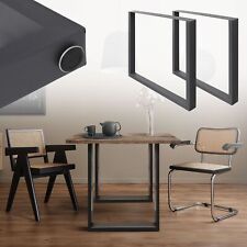 2 x Pied de table industriel piètement meuble profil carré anthracite 60 x 72 cm