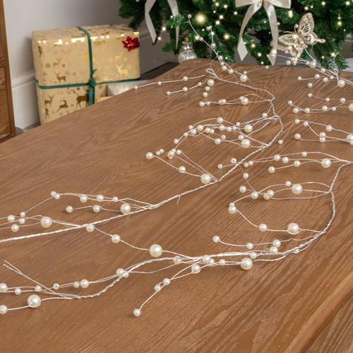 Silver wire pearl christmas - &,