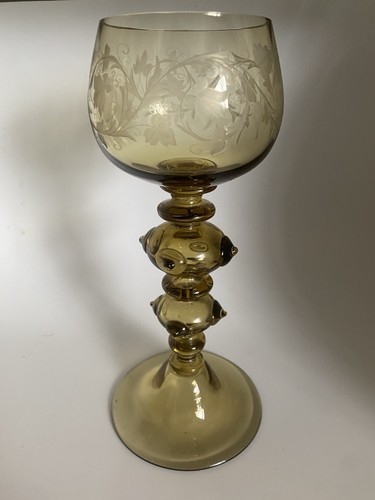 Antique hand blown amber - hand-blown,