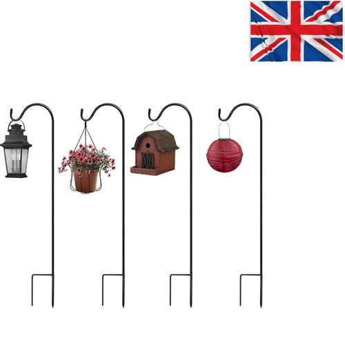 Black metal garden hooks - black,