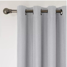 Save 50% - Argos Plain Blackout Eyelet Curtains - Dove Grey - 168cm x 229cm