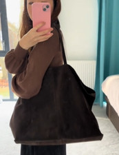 ZARA BNWT 2025. BROWN SUEDE MAXI SHOPPER BAG. 6136/410/700