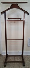 Vintage 1950's SPQR Valet Butler Stand Walnut Wood Made In Italy 