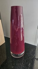 Dartington Crystal 40th Anniversary Blaze Ruby Red Opaque Tall Glass Vase